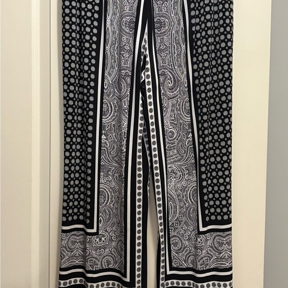 INC International Concepts Black and White Wide Leg Pants - Picture 5 of 6